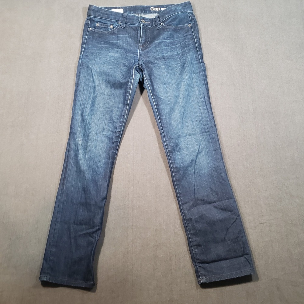 Gap Real Straight Jeans Womens 27 Short Blue Dark Wash Denim 1969‎